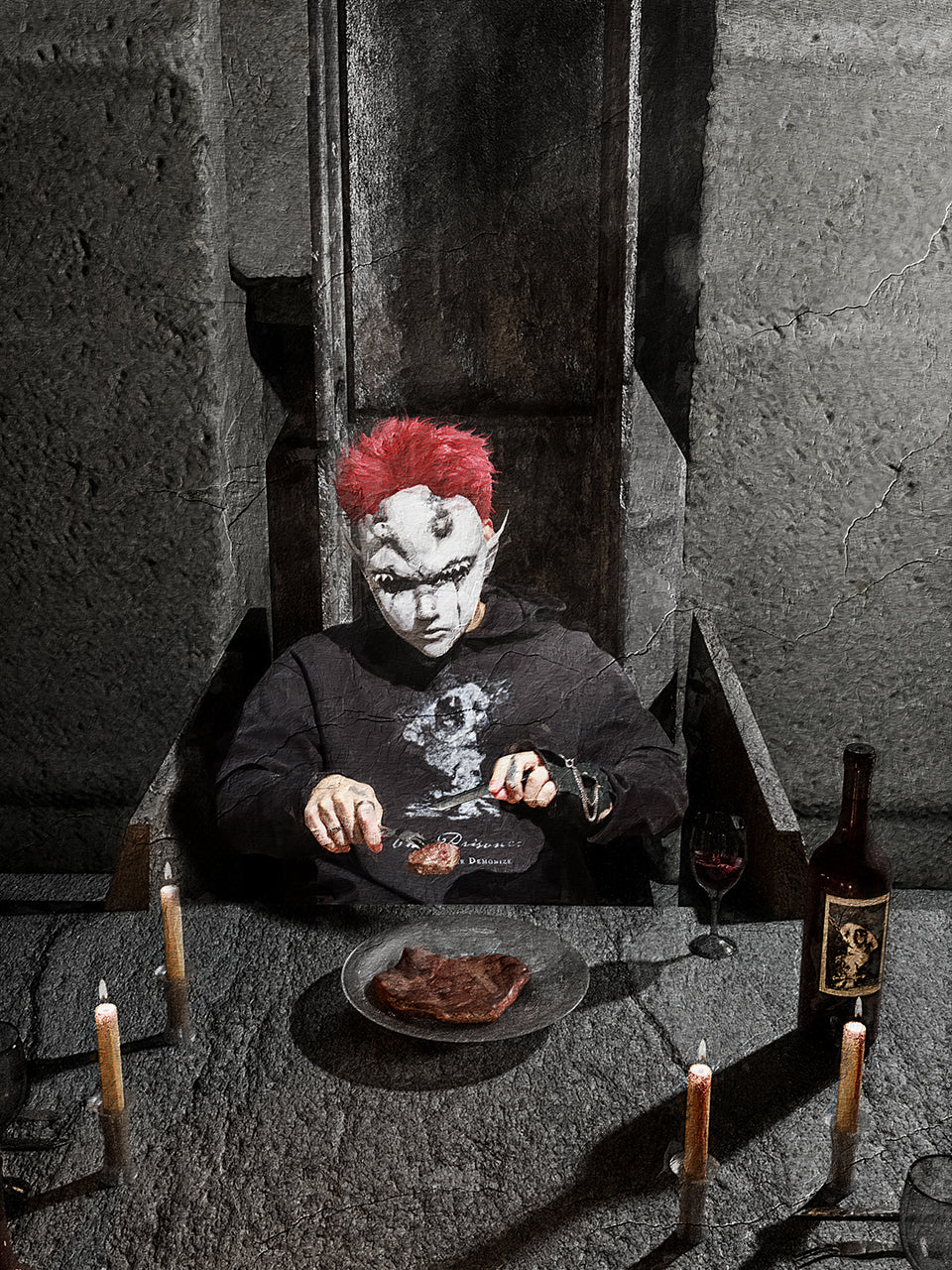 UNDERWATER Destruction Fake Layered Prisoner Print Hoodie | Face 3 Face