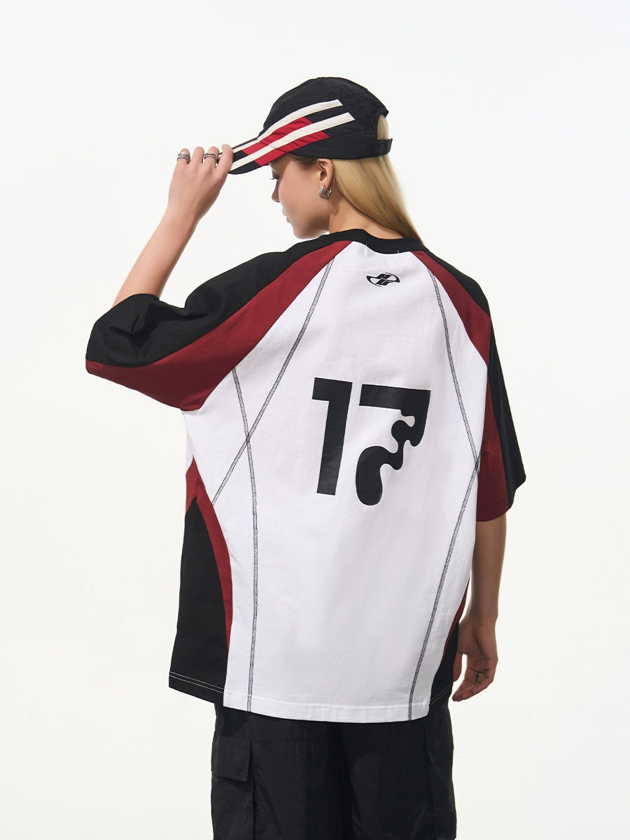 Harsh and Cruel Retro Logo Printed Football Tee