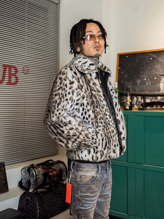 TGFCLUB Leopard Printed Faux Fur Jacket | Face 3 Face