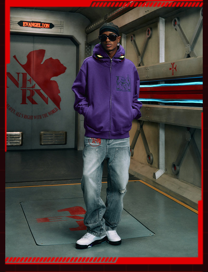 MEDM x EVA Unit-00, Unit-01, Unit-02 Mecha Design Zip-Up Hoodie | Face 3 Face