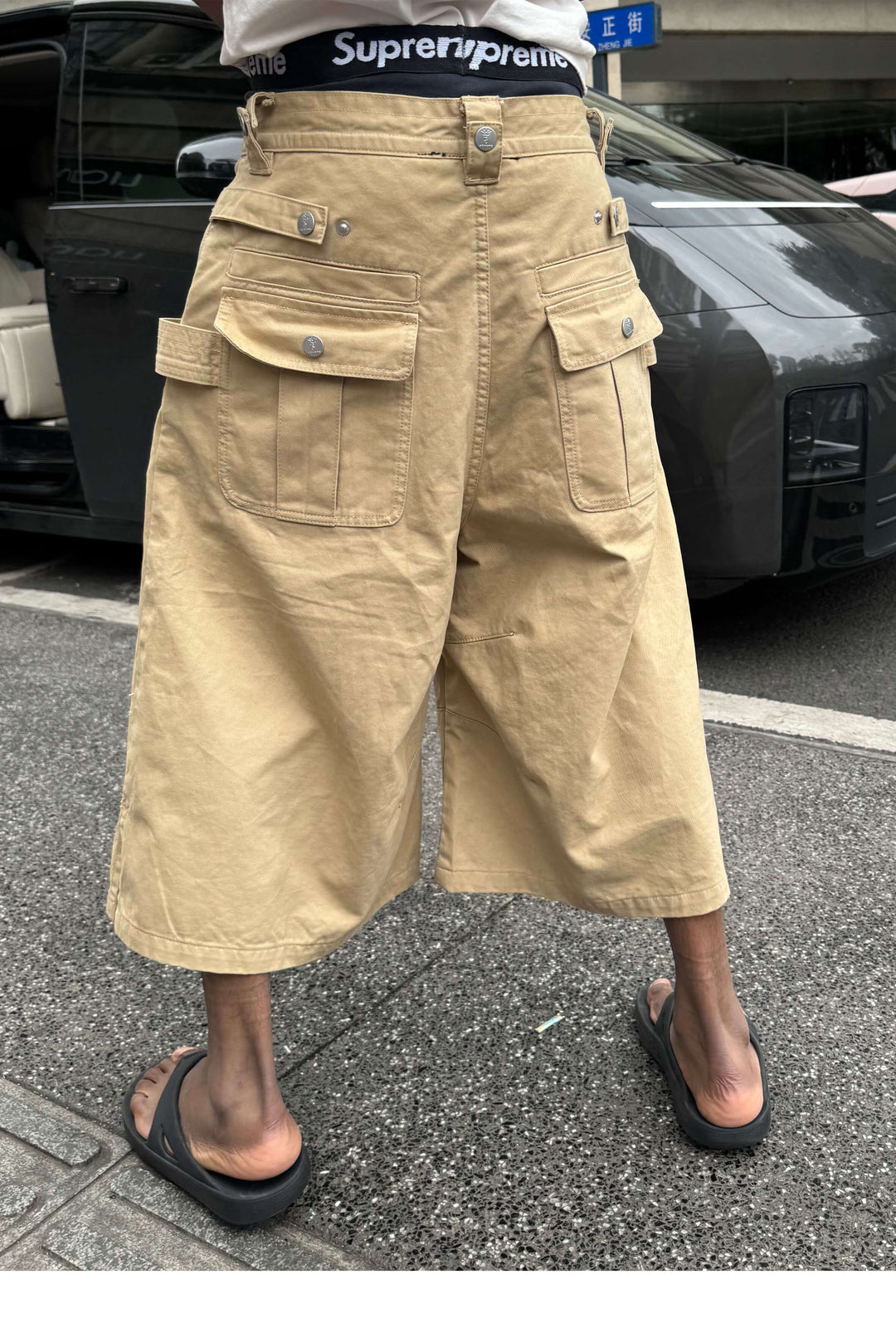 STEEPC Double Hammer Loop Button Fly Baggy Shorts | Face 3 Face