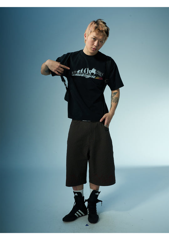 EVILKNIGHT(EK) Devil's Evolution Basic Letter Printed Tee | Face 3 Face