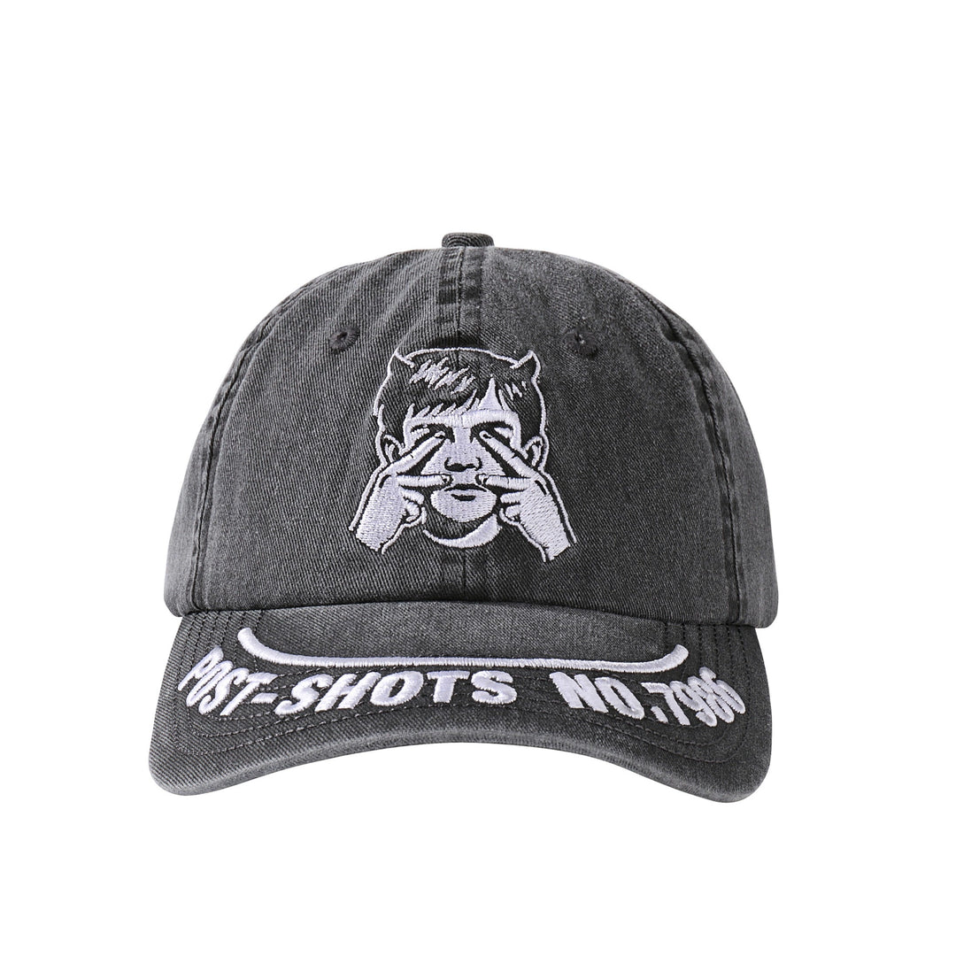 NOVACAM Washed Black Spoof Embroidery Dad Hat | Face 3 Face