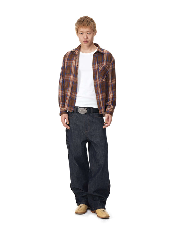 EVILKNIGHT(EK) Reversible Checkered Long Sleeve Shirt | Face 3 Face