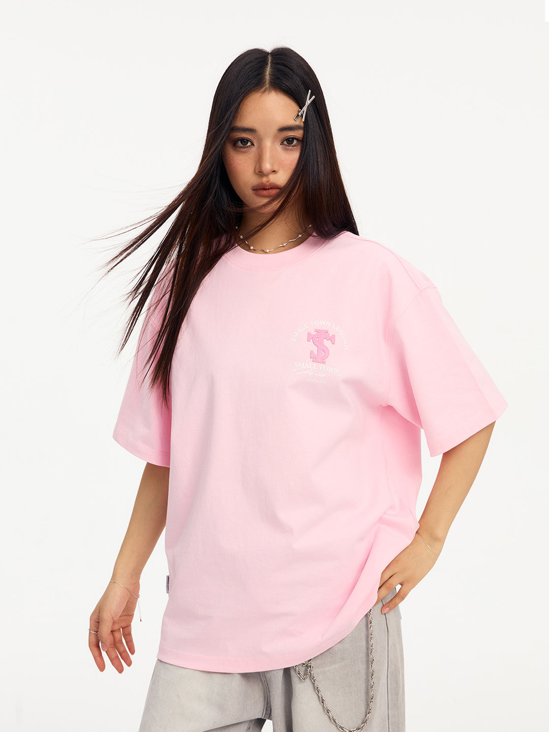 Small Town Kid Embroidered Logo Leather Label Tee | Face 3 Face