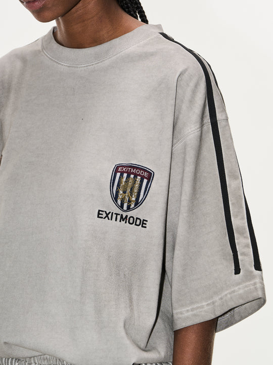 BLIND NO PLAN Distressed Washed Sports Badge Tee | Face 3 Face