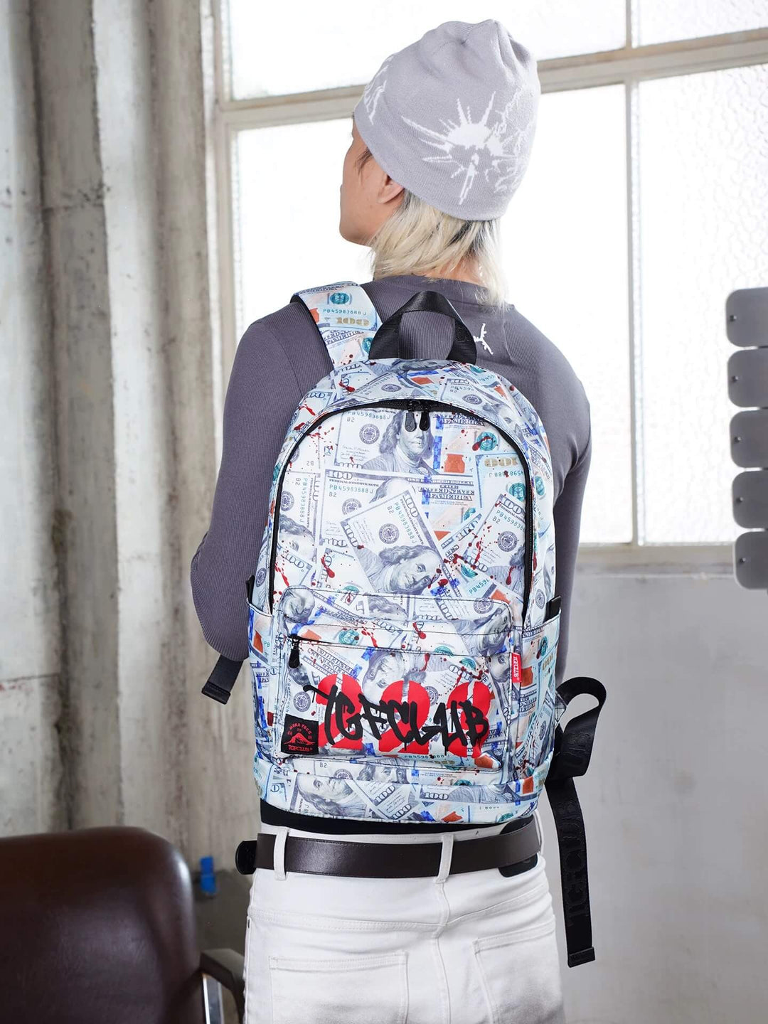 TGFCLUB Graffiti Dollar Bill All Over Printed Backpack | Face 3 Face