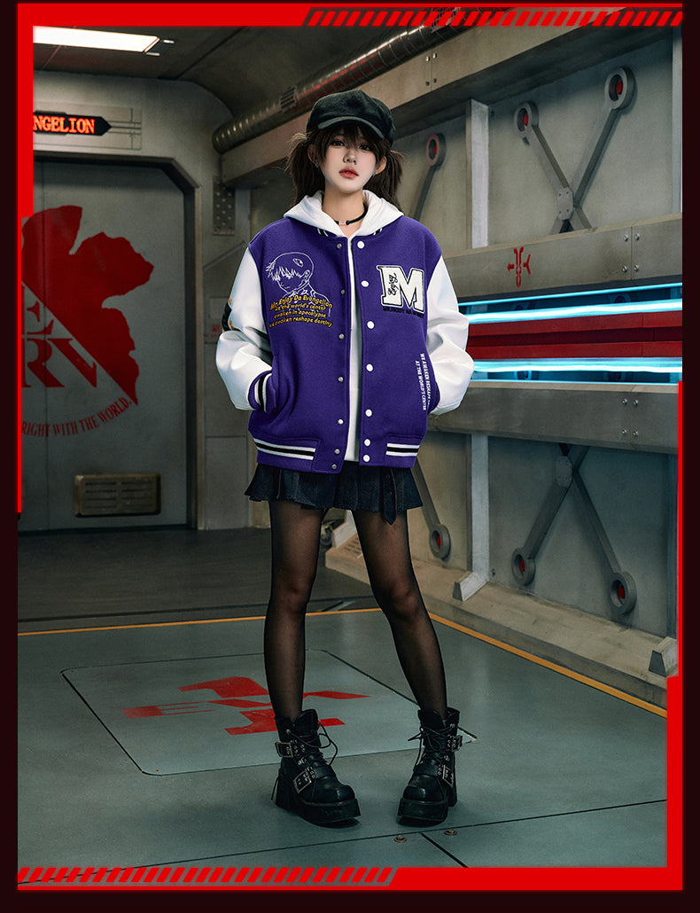 MEDM x EVA Unit-00, Unit-01, Mark.06 Leather Varsity Jacket | Face 3 Face