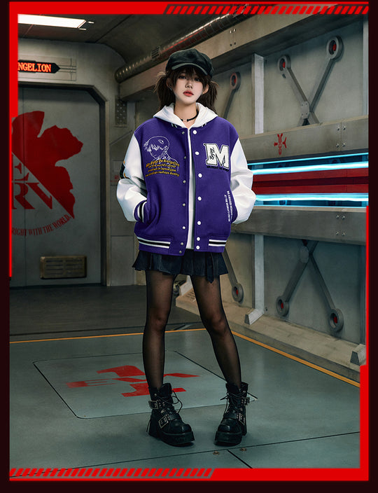 MEDM x EVA Unit-00, Unit-01, Mark.06 Leather Varsity Jacket | Face 3 Face
