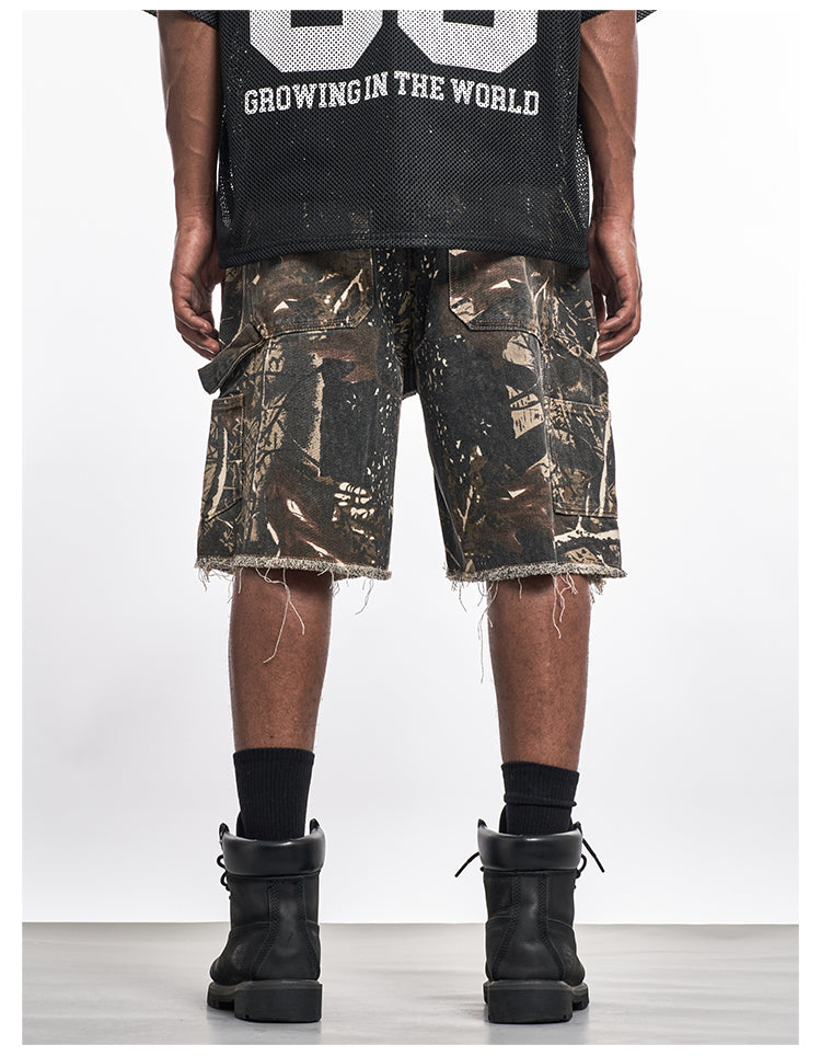 F3F Select Cutoff Double Knee Tree Camouflage Shorts | Face 3 Face