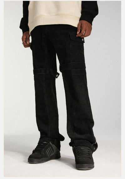 DICETINY Corduroy Leg Zip Work Cargo Jeans | Face 3 Face