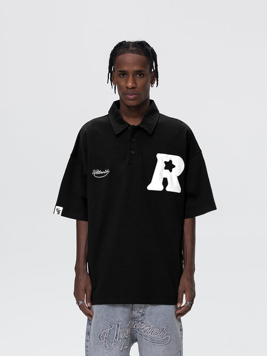UNTILWERICH R Star Embroidery Short Sleeve Polo | Face 3 Face