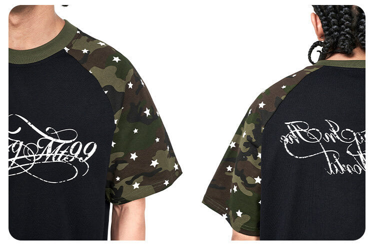 F3F Select Star Print Raglan Color Block Tee | Face 3 Face