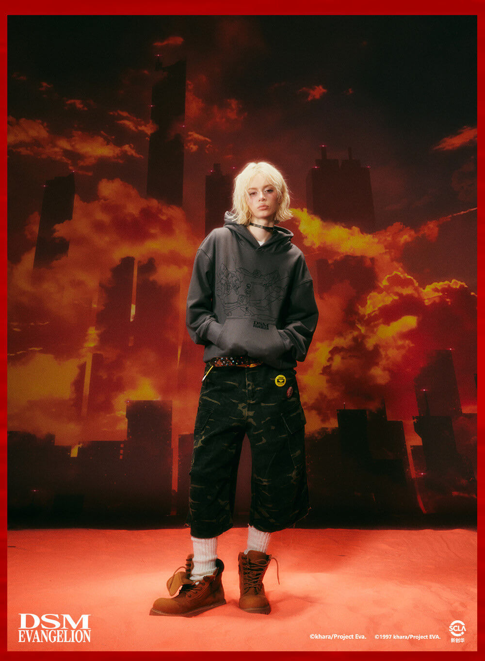DSM x EVA Kaworu Inspired Embroidered Hoodie | Face 3 Face