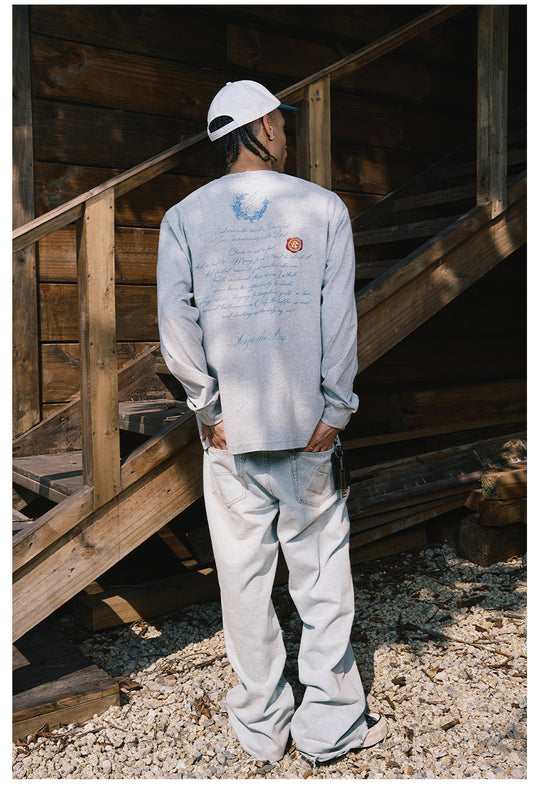 Remedy Wax Seal Handwritten Letter Print Long Sleeve Tee | Face 3 Face