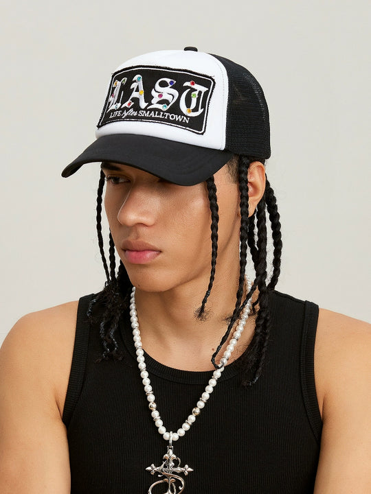 Small Town Kid LAST Badge Diamond Studded Trucker Cap | Face 3 Face