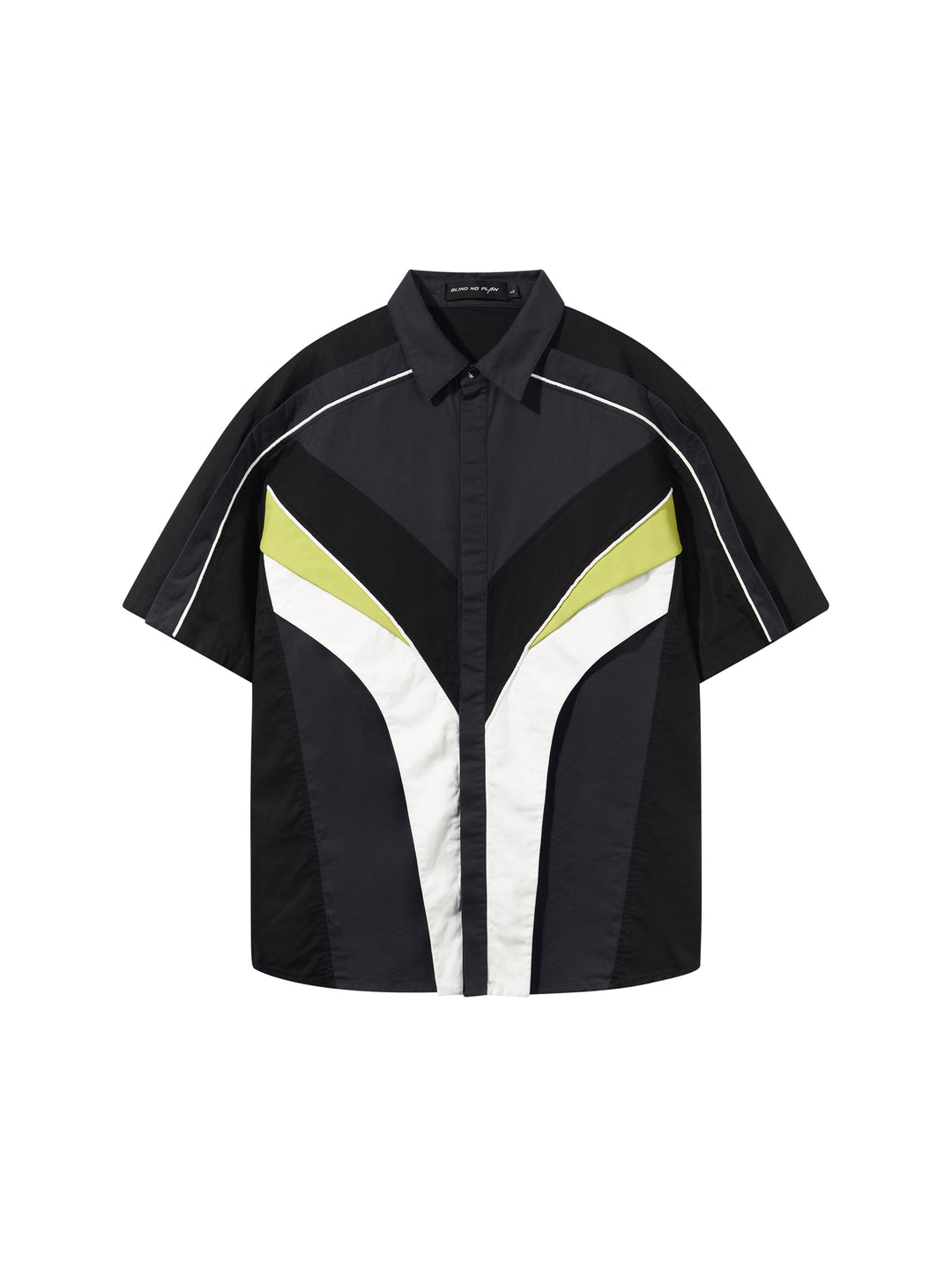 BLIND NO PLAN Colorblocked 3D Striped Short Sleeved Shirt | Face 3 Face