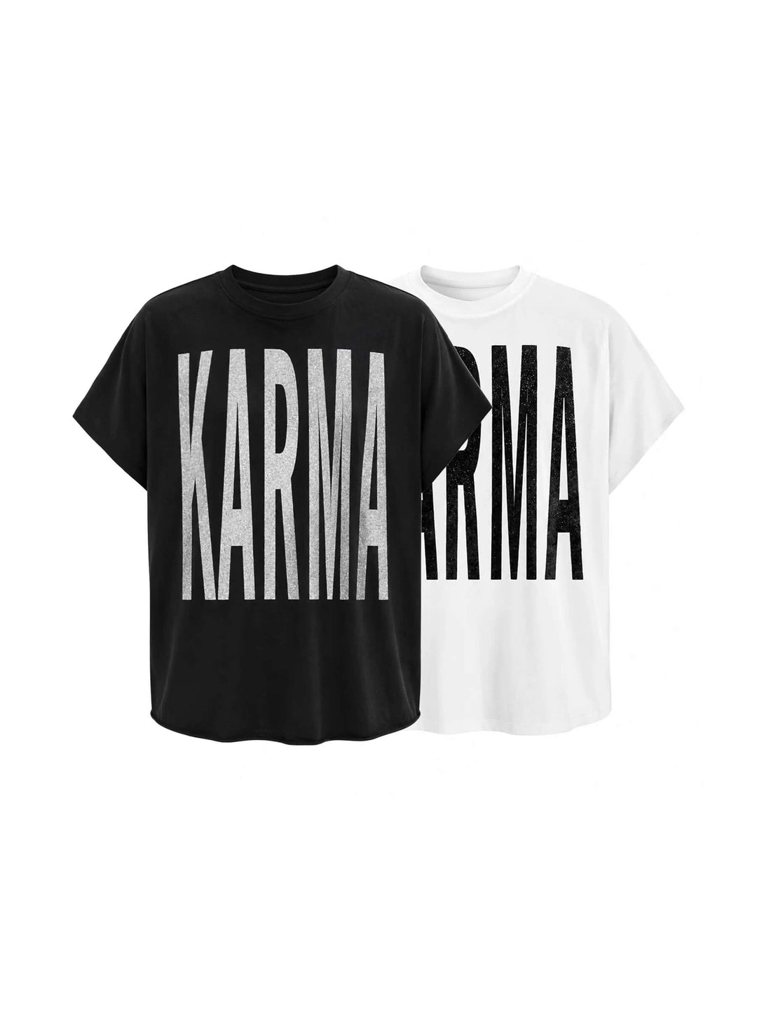 KARMANISTIC Big Glitter Logo Print Short Sleeve Tee | Face 3 Face