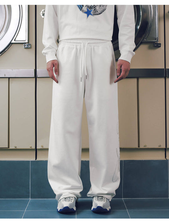 MEDM Rhinestone Script Logo Sweatpants | Face 3 Face