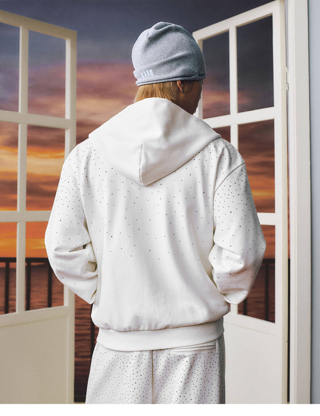 MEDM Starry Sky Rhinestone Zip Up Hoodie | Face 3 Face