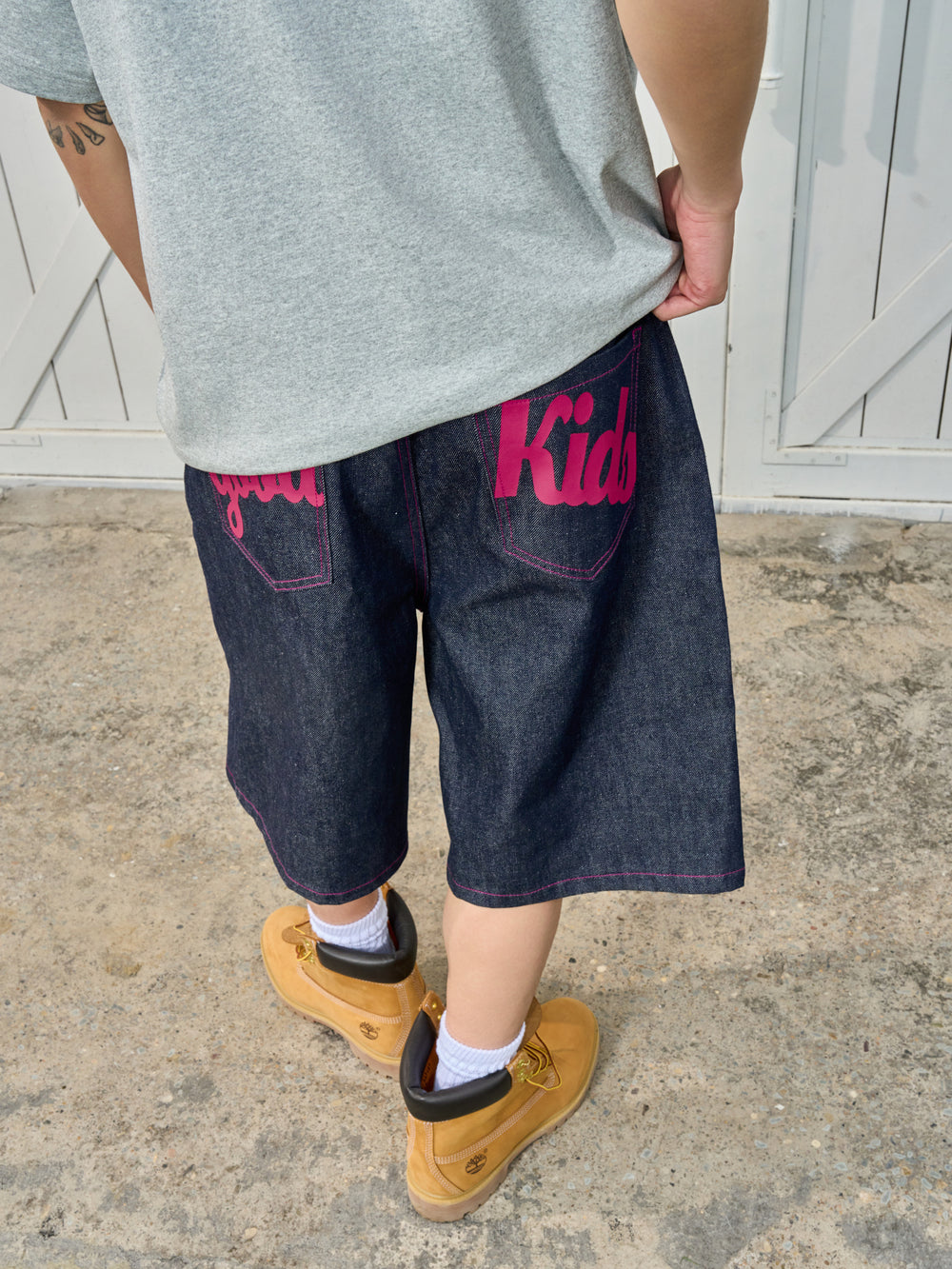 AFGK Color Print & Stitch Denim Shorts / Jorts | Face 3 Face