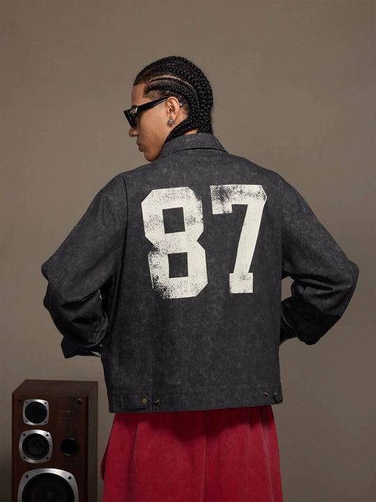 1807 Pegasus Vintage Print Embroidered Detroit Jacket | Face 3 Face