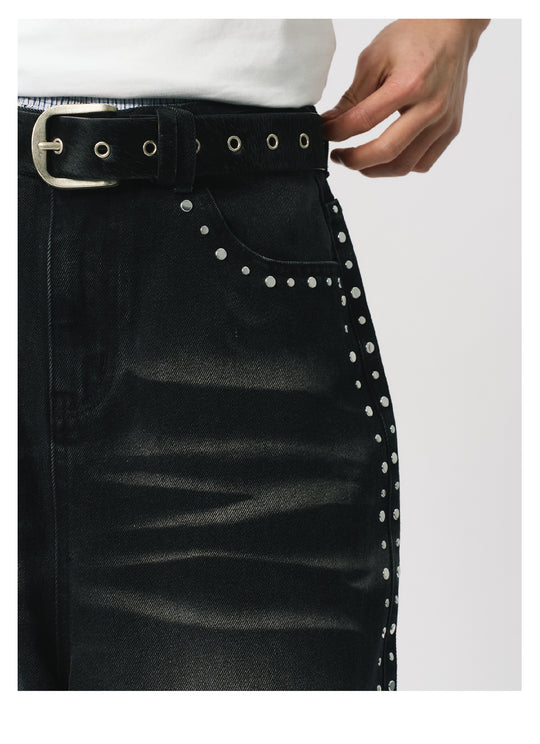 S45 Mixed Stud Washed Jeans | Face 3 Face