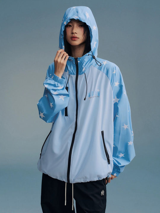 MEDM Star Print Sleeve Lightweight UV Protective Outdoor Jacket | Face 3 Face