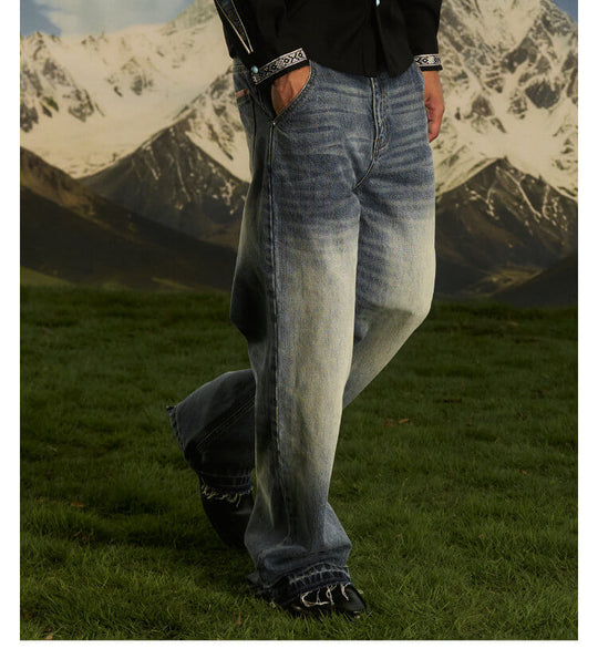 S45 Ethnic Trim Back Pocket Washed Jeans | Face 3 Face