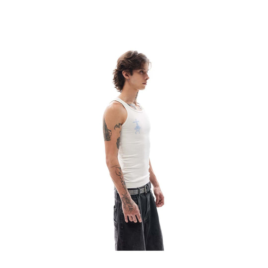 KARMANISTIC Cross Letter Print Tank Top | Face 3 Face