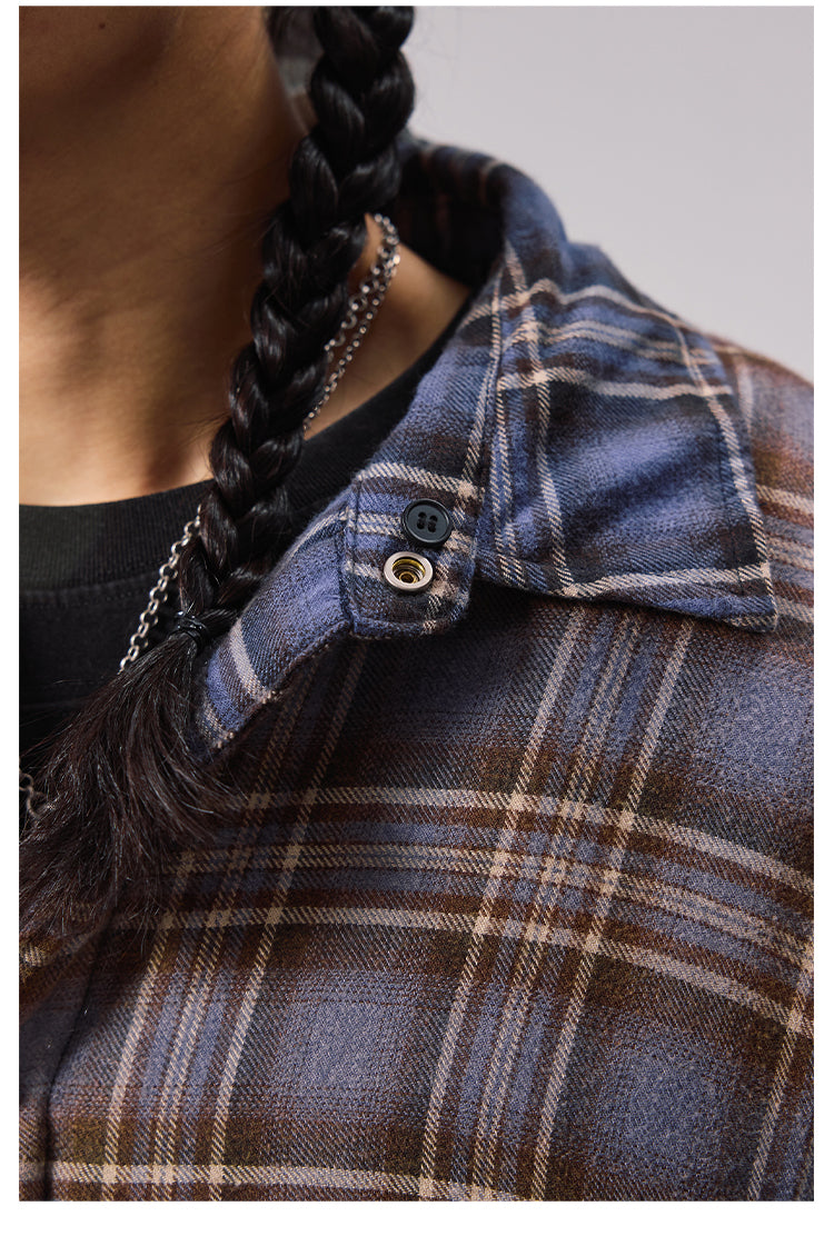 Remedy Gradient Plaid Quilted Lined Shirt Jacket | Face 3 Face