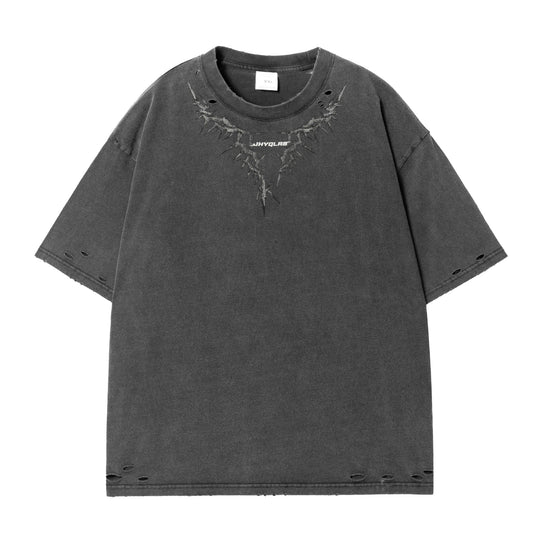 JHYQ Thorn Print Destruction Washed Tee | Face 3 Face