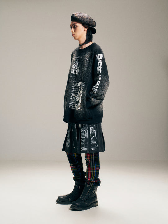 VENTUREK Graffiti Letter Dot Spray Print Sweatshirt | Face 3 Face