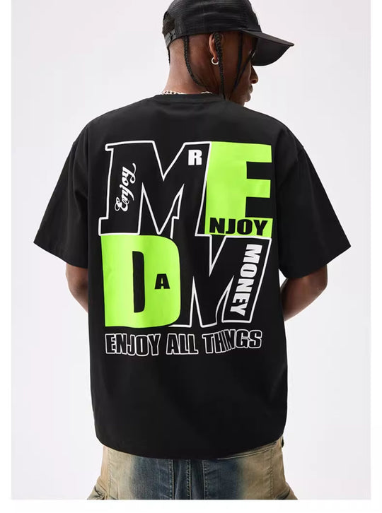 MEDM Colorblock Logo Print Tee | Face 3 Face