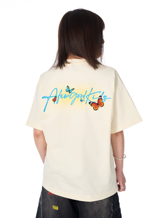 AFGK Floral Butterfly Logo Print Tee | Face 3 Face
