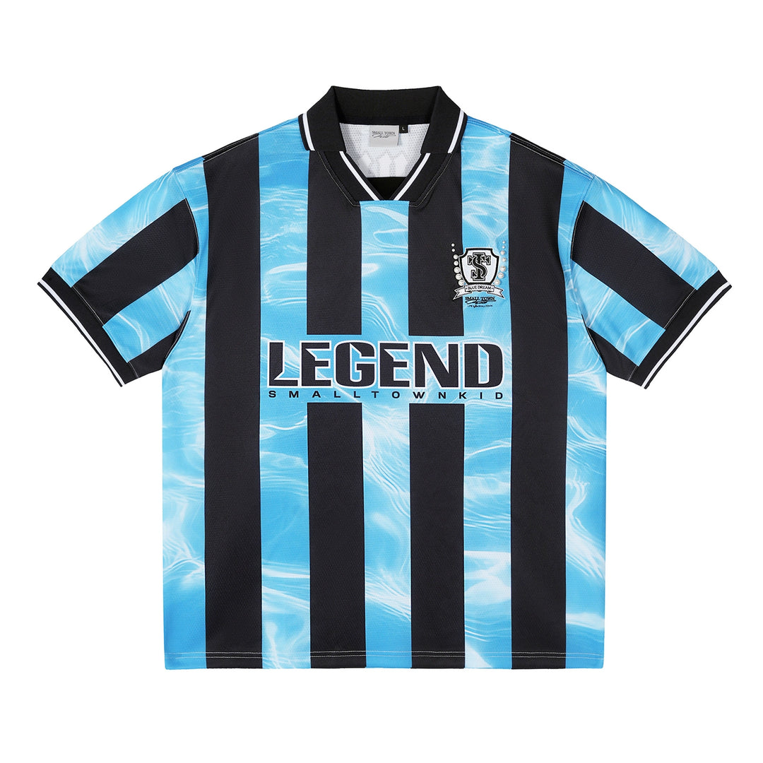 Small Town Kid Water Ripple Striped Polo Jersey | Face 3 Face