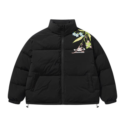 Harsh and Cruel Floral Embroidery Down Jacket