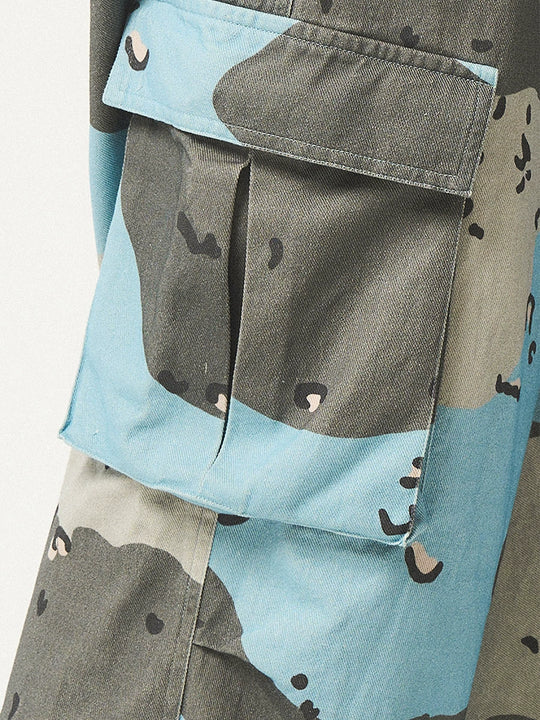 EMPTY REFERENCE Blue Camouflage Work Cargo Pants | Face 3 Face