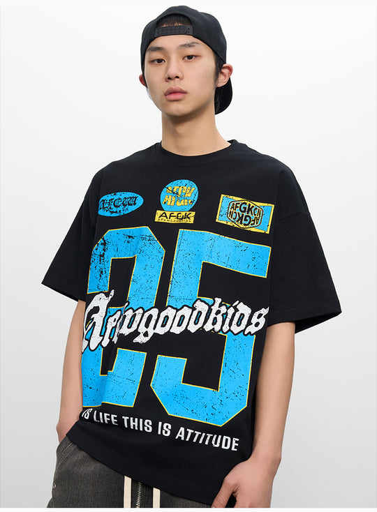 AFGK Vintage Number Print Tee | Face 3 Face