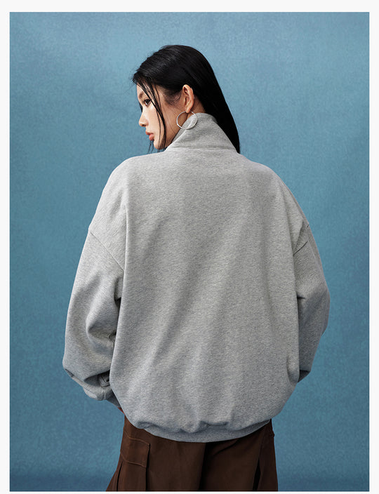 MEDM Half-Zip Logo Embroidered Sweatshirt | Face 3 Face