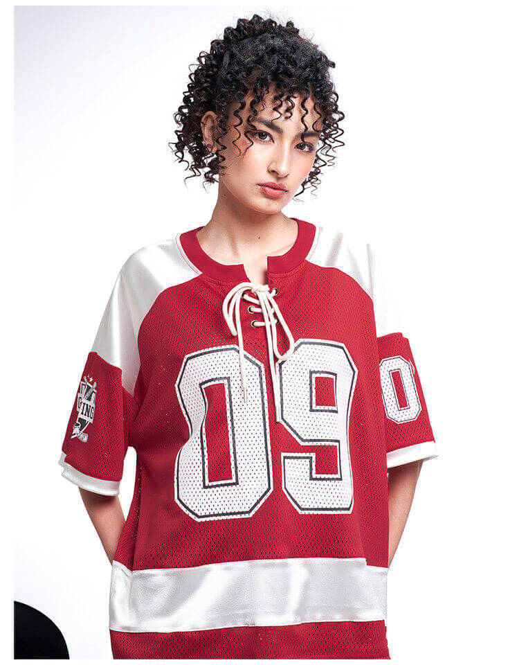 F3F Select Color Block Lace Up Mesh Short Sleeve Hockey Jersey | Face 3 Face