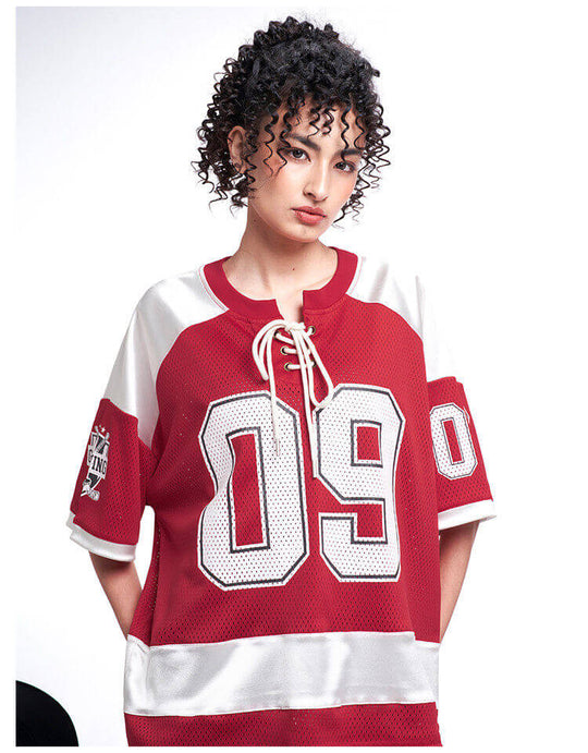 F3F Select Color Block Lace Up Mesh Short Sleeve Hockey Jersey | Face 3 Face