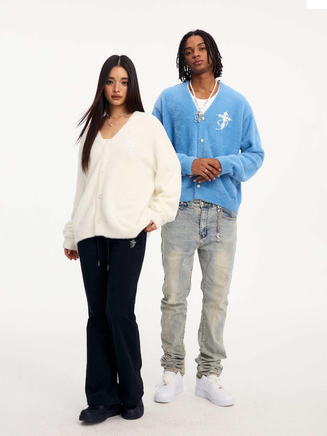 Small Town Kid Imitation Mink Pearl Button Knit Cardigan | Face 3 Face