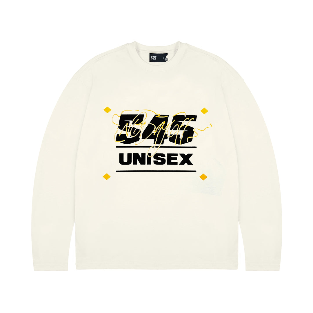 S45 Basic Letter Logo Printed Long-Sleeve Tee | Face 3 Face
