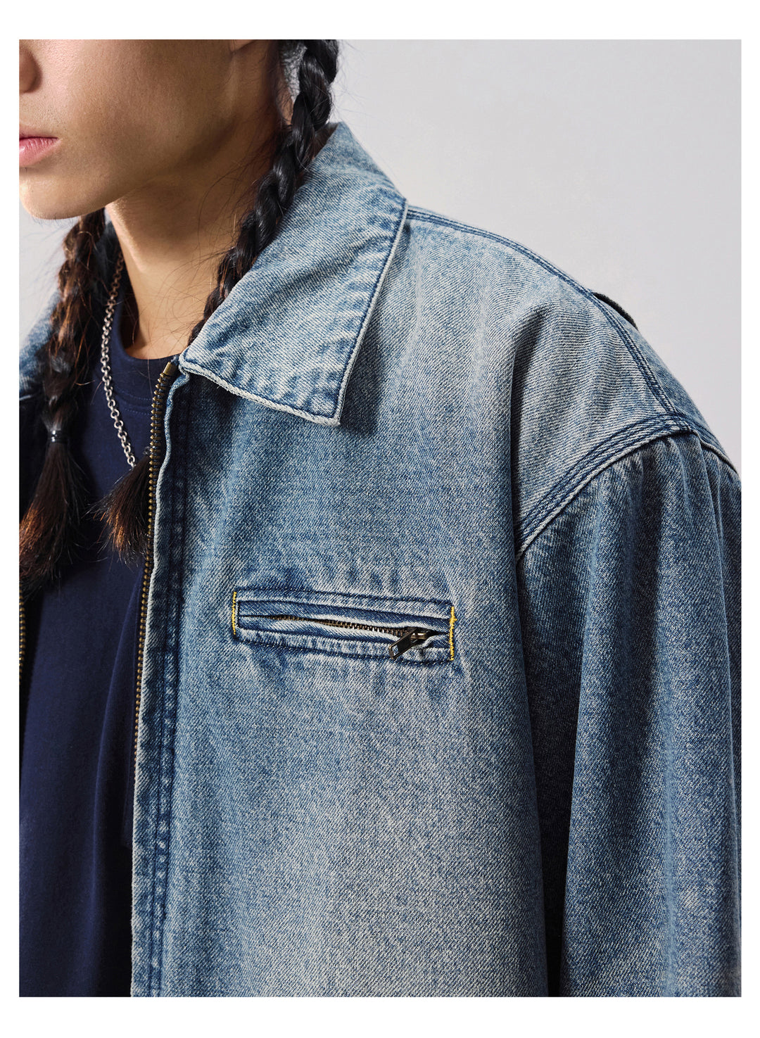 Remedy Washed Denim Zip Up Work Jacket | Face 3 Face