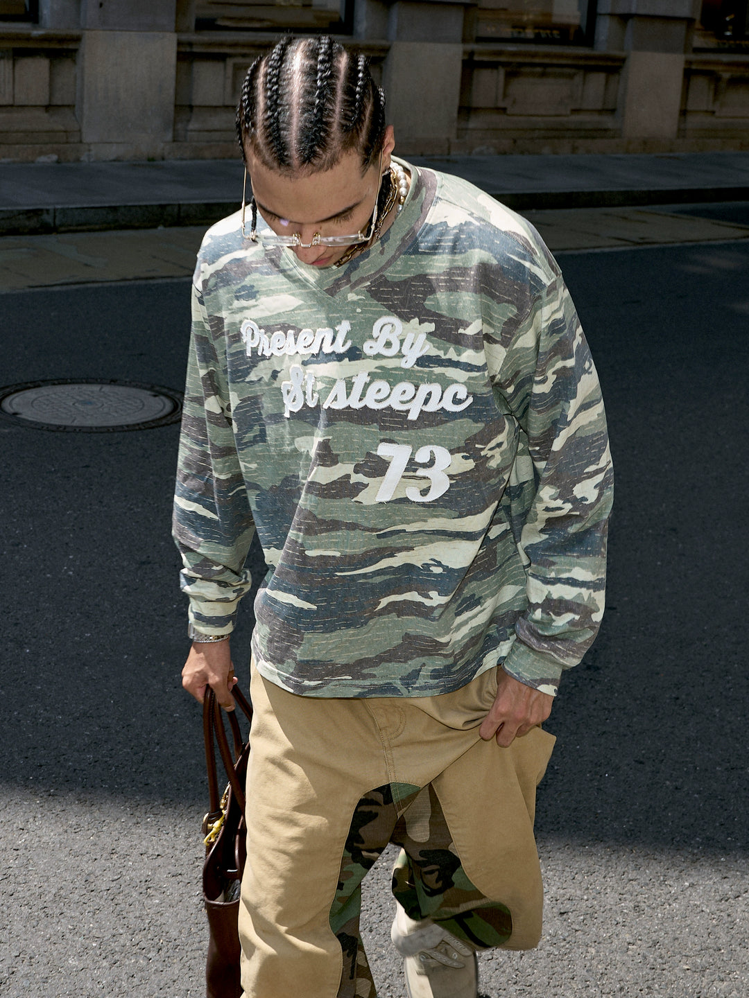 STEEPC Forest Camouflage Washed Vintage Long Sleeve Tee | Face 3 Face