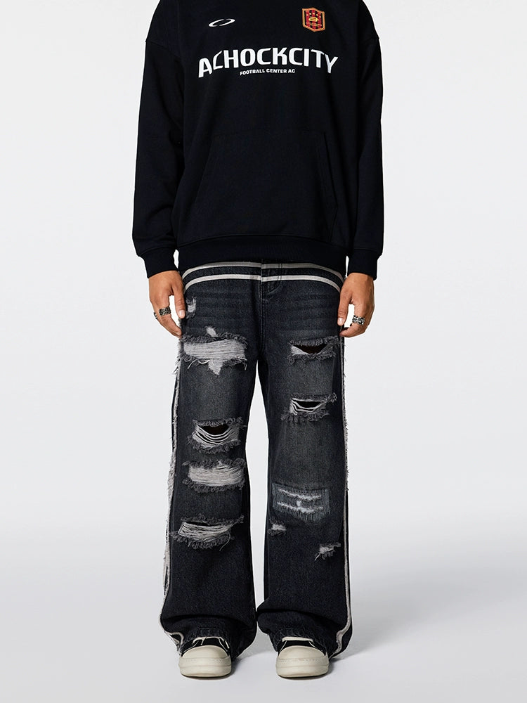 Achock Washed Broken Hole Distressed Jeans | Face 3 Face