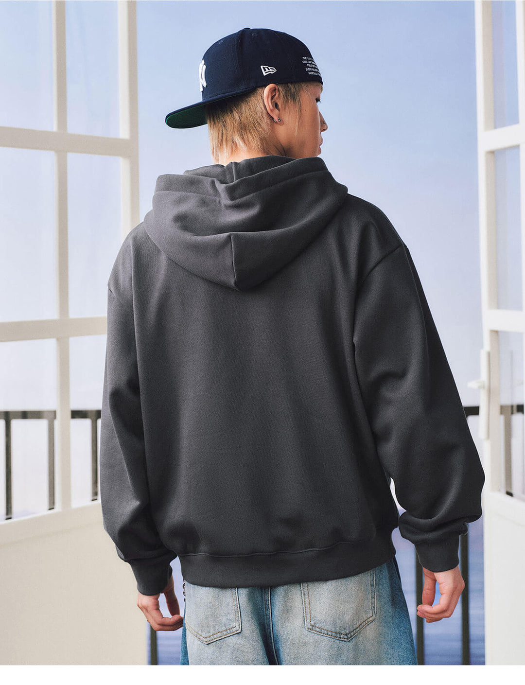 MEDM Dot Pattern Star Patch Studded Zip Up Hoodie | Face 3 Face