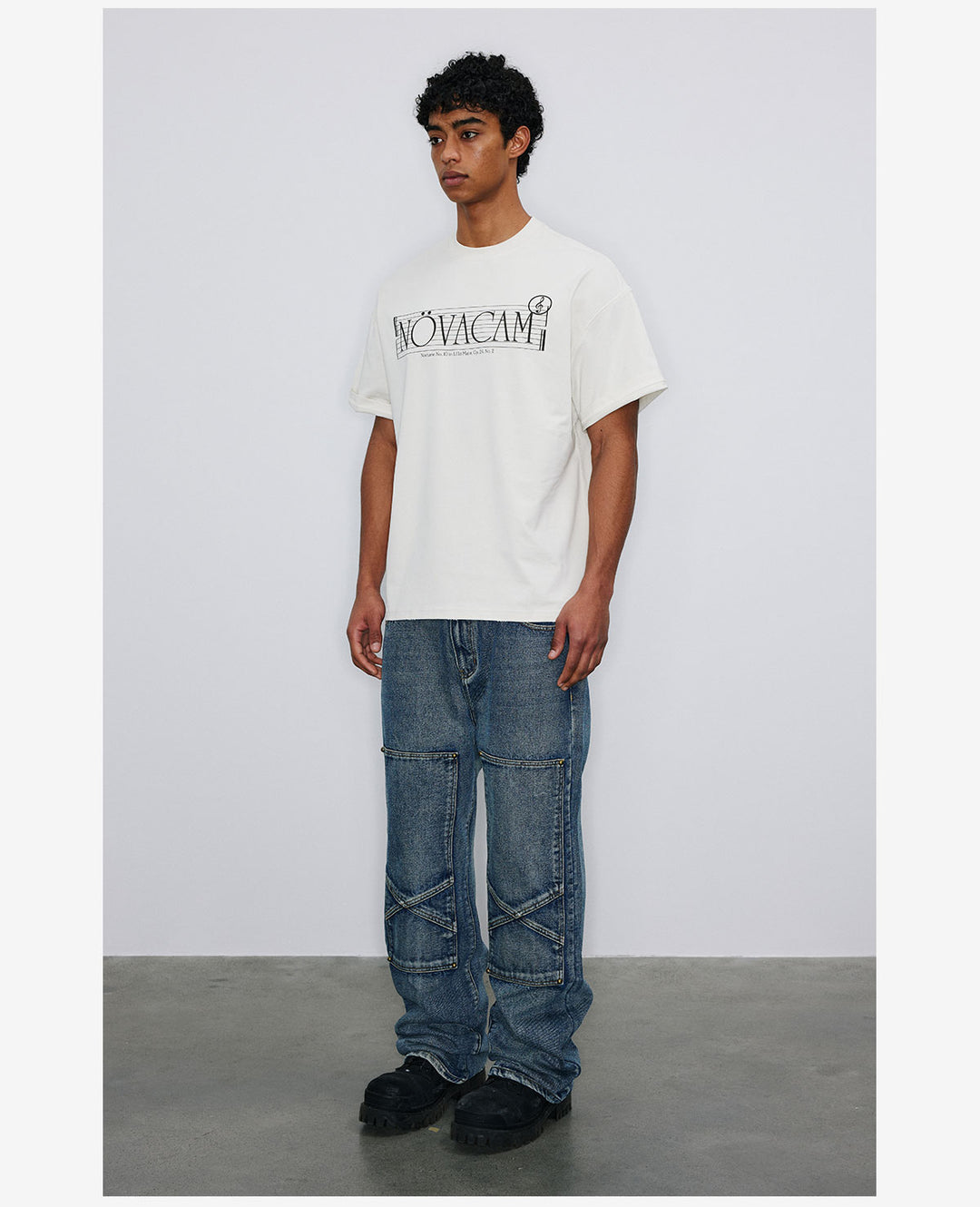 NOVACAM Musical Notes Logo Washed Reverse Stitching Tee | Face 3 Face