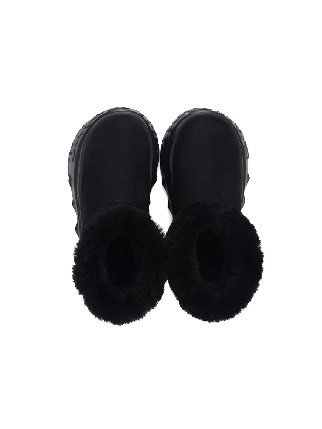 1807 INF-010 Gothic Black Chunky Platform Shearling Boots | Face 3 Face